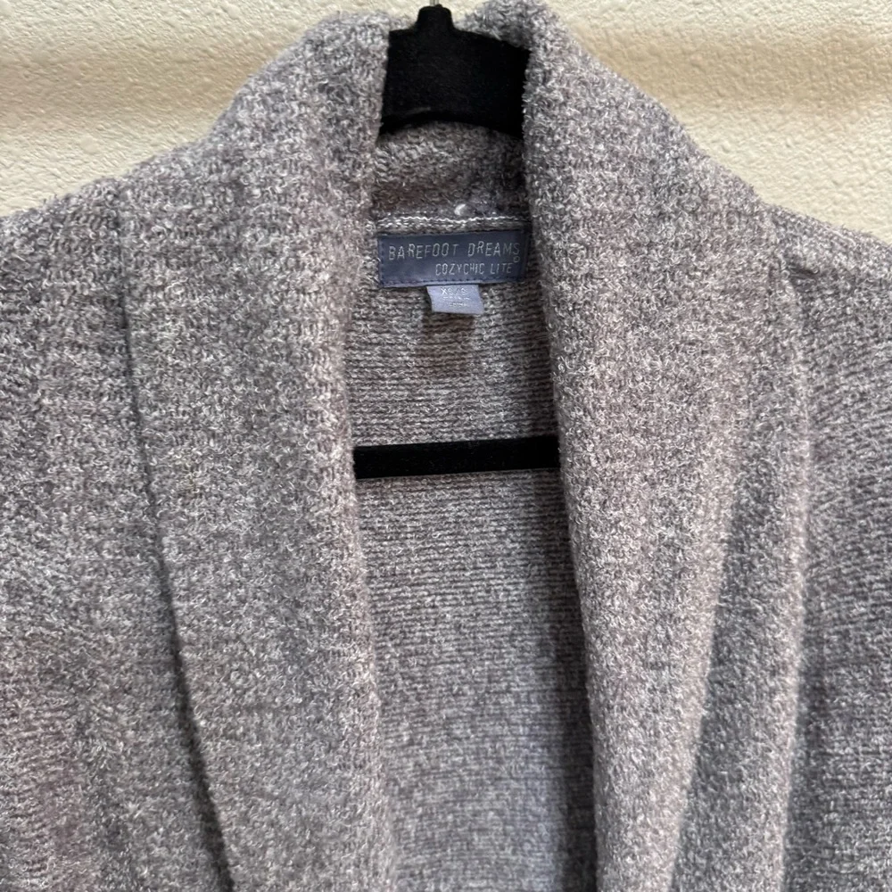 Barefoot Dreams Cardigan Womens XS/S Gray Open Front Cozychic Lite Jacket Cozy